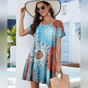 Colorful Boho Swing Dress